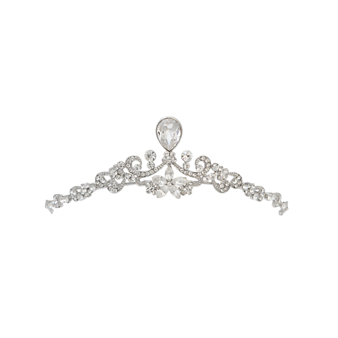 Classic Romance Pear Cut Crystal Wedding Tiara