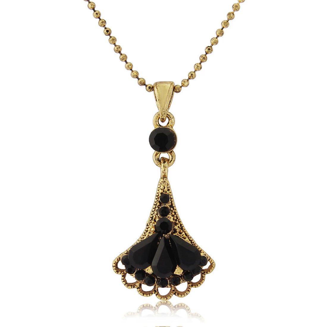 Decadence of Deco Black & Gold Pendant