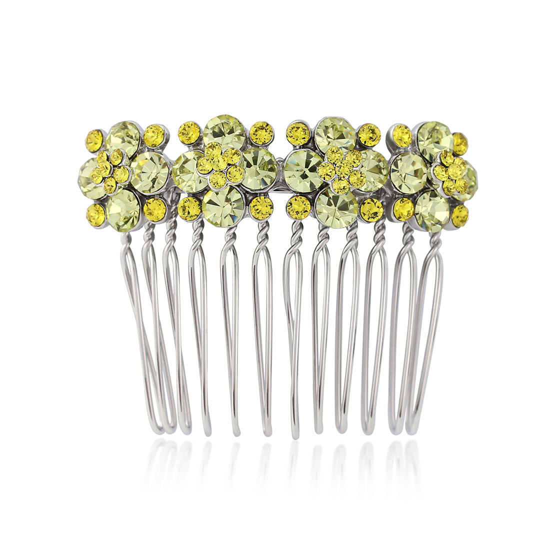 Delicate Sunshine Yellow Crystal Hair Comb