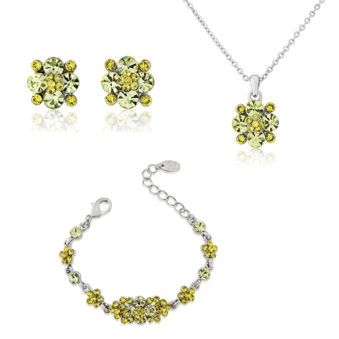 Delicate Sunshine Yellow Crystal Jewellery Set