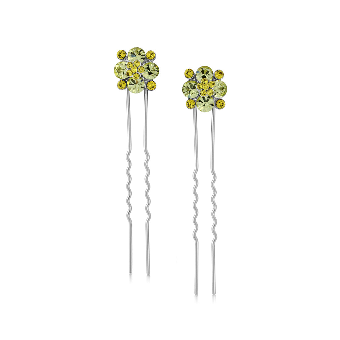 Delicate Sunshine Yellow Crystal Hair Pins