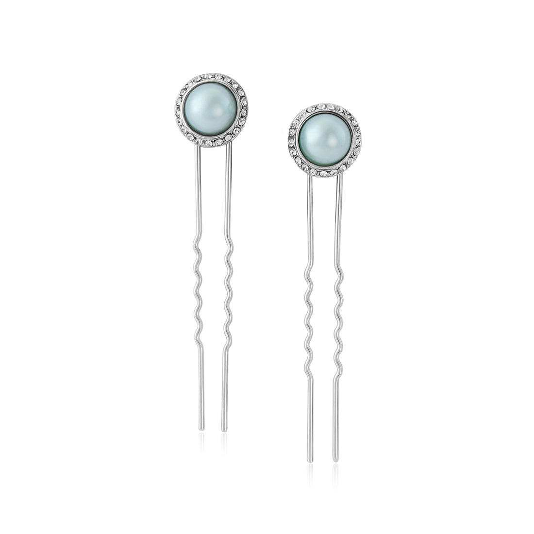 Duck Egg Dream Light Blue Pearl Hair Pins - Pair