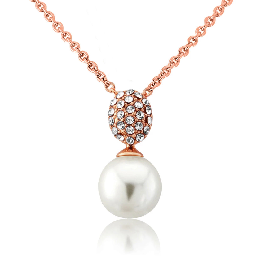 Elegance of Rose Gold Pearl Bridal Pendant