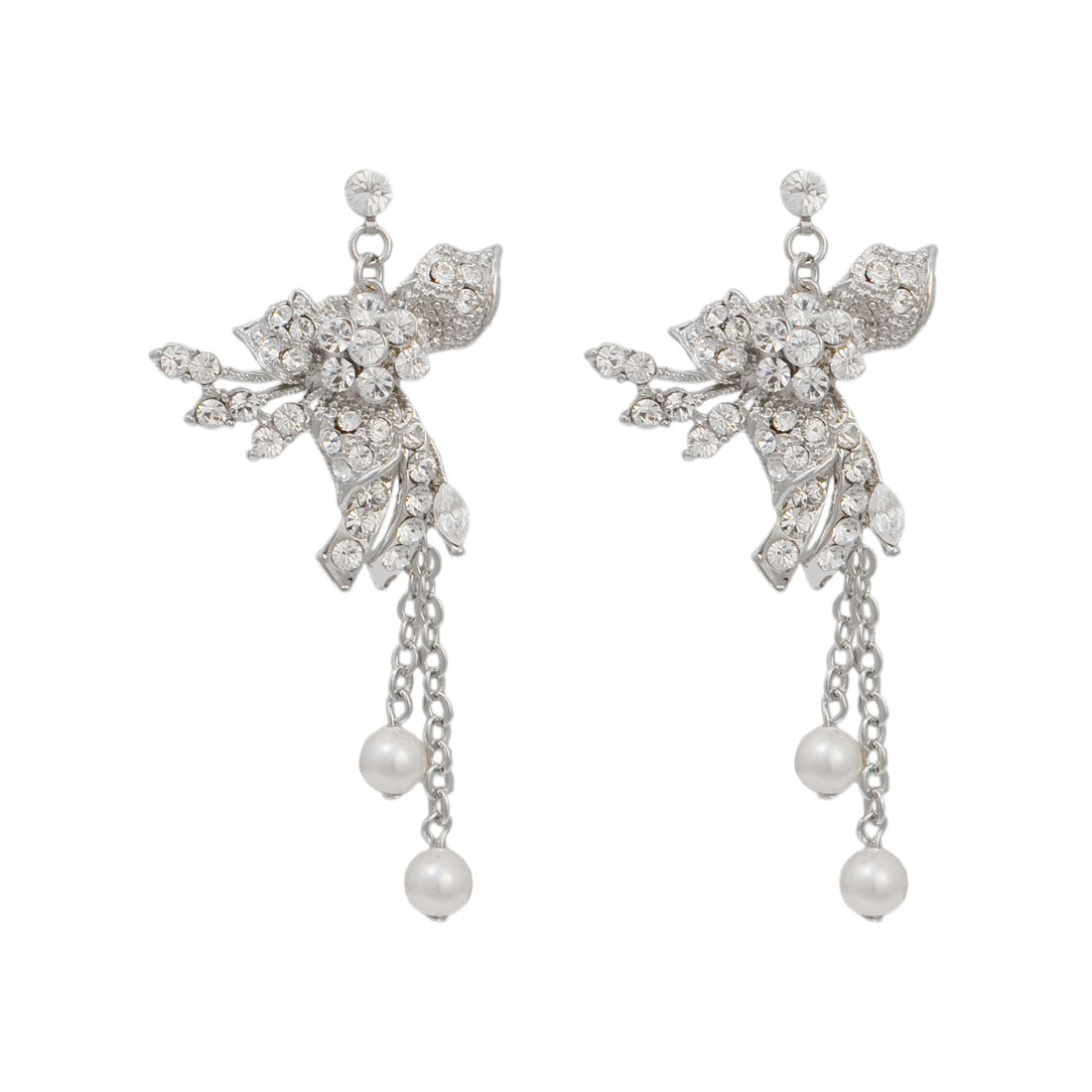 Enchanting Pearl Drop Wedding Earrings