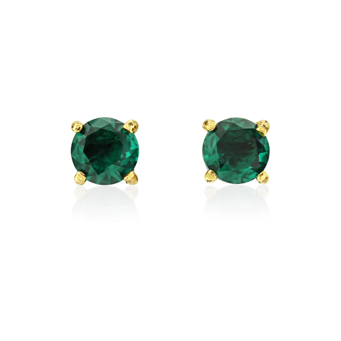 Exquisite in Emerald Green and Gold Crystal Stud Earrings