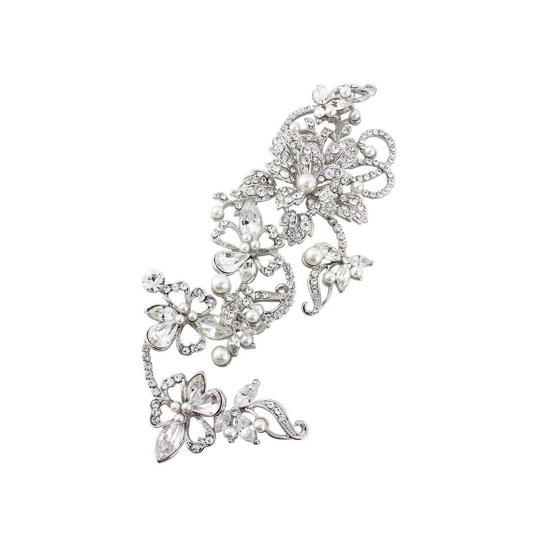 Fleur Vine Crystal & Pearl Floral Wedding Headpiece