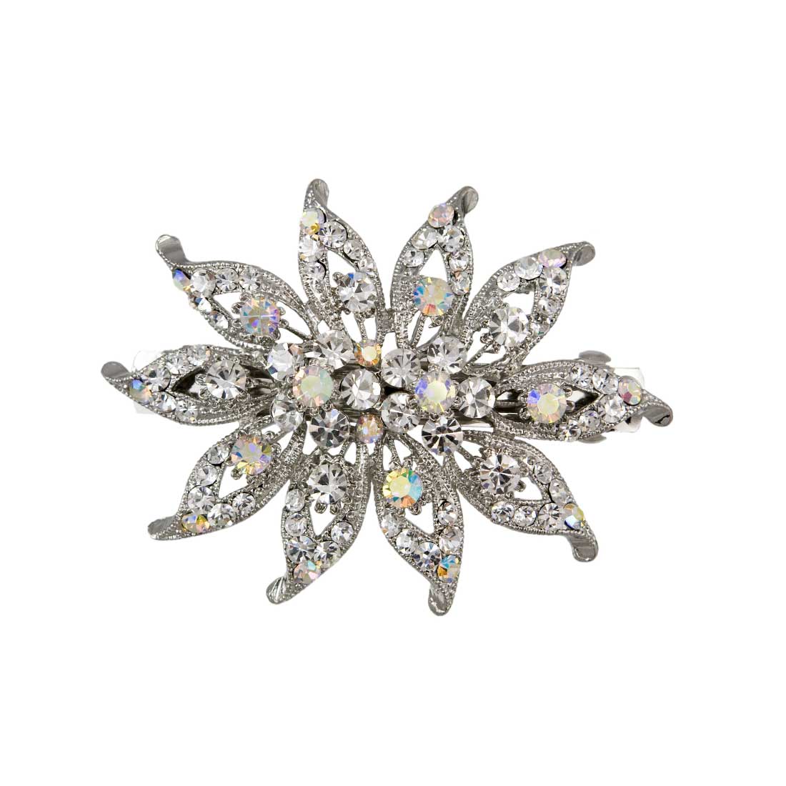 Flower of Paradise AB Crystal Hair Clip for Weddings