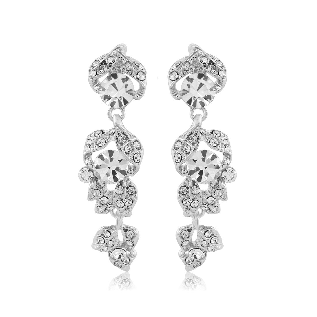 Forties Beauty Vintage Style Crystal Drop Clip On Bridal Earrings