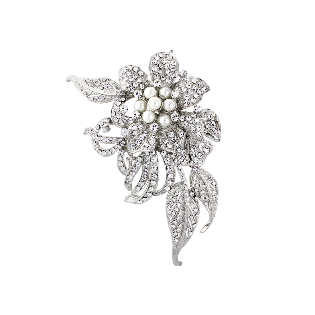 Gatsby Petals Crystal and Pearl 1920s Wedding Headpiece