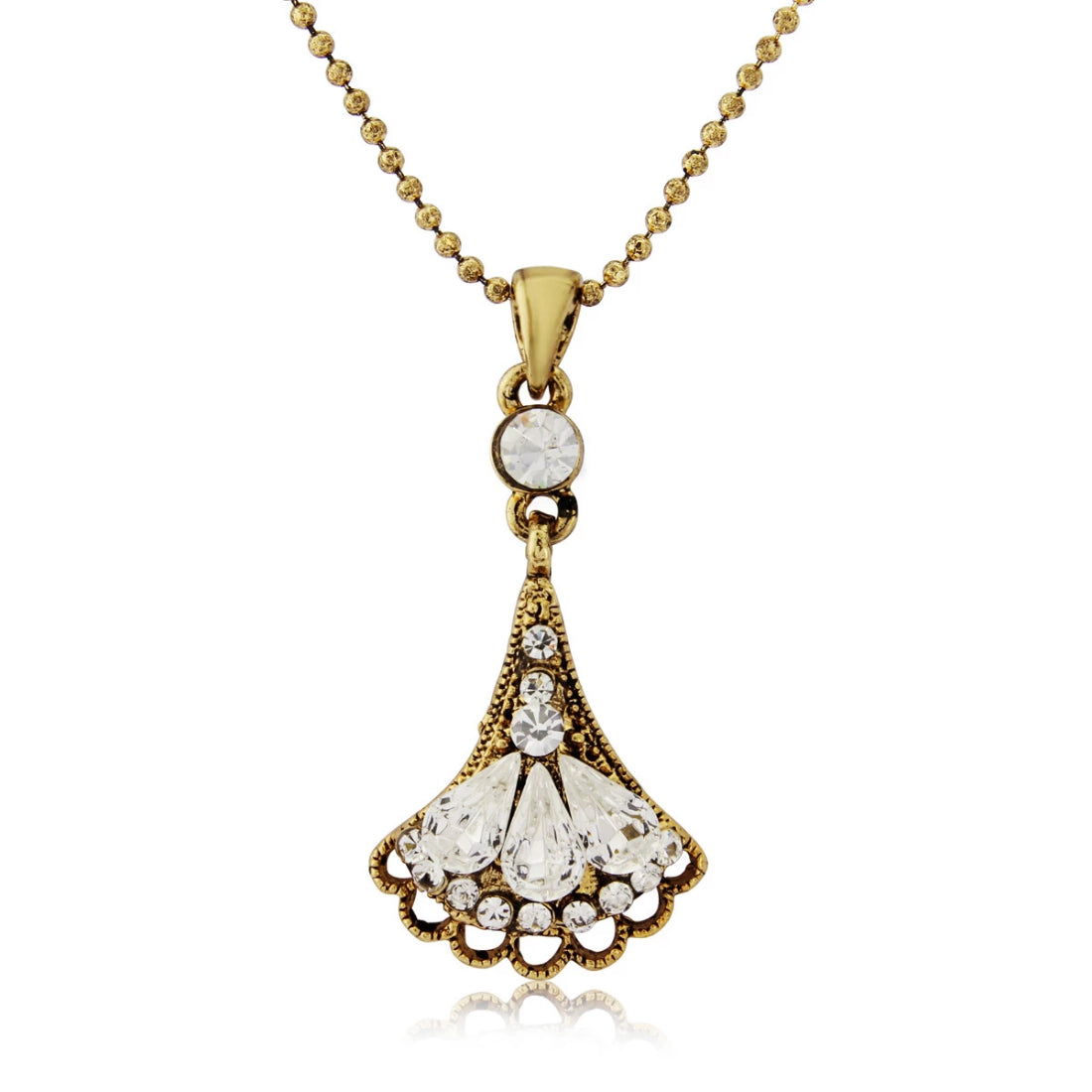 Glamour of Deco gold crystal pendant
