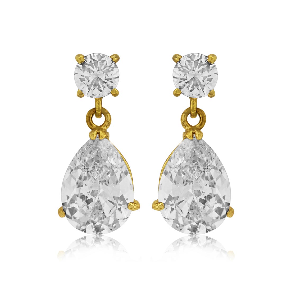 Golden Icon Teardrop Crystal Wedding Earrings