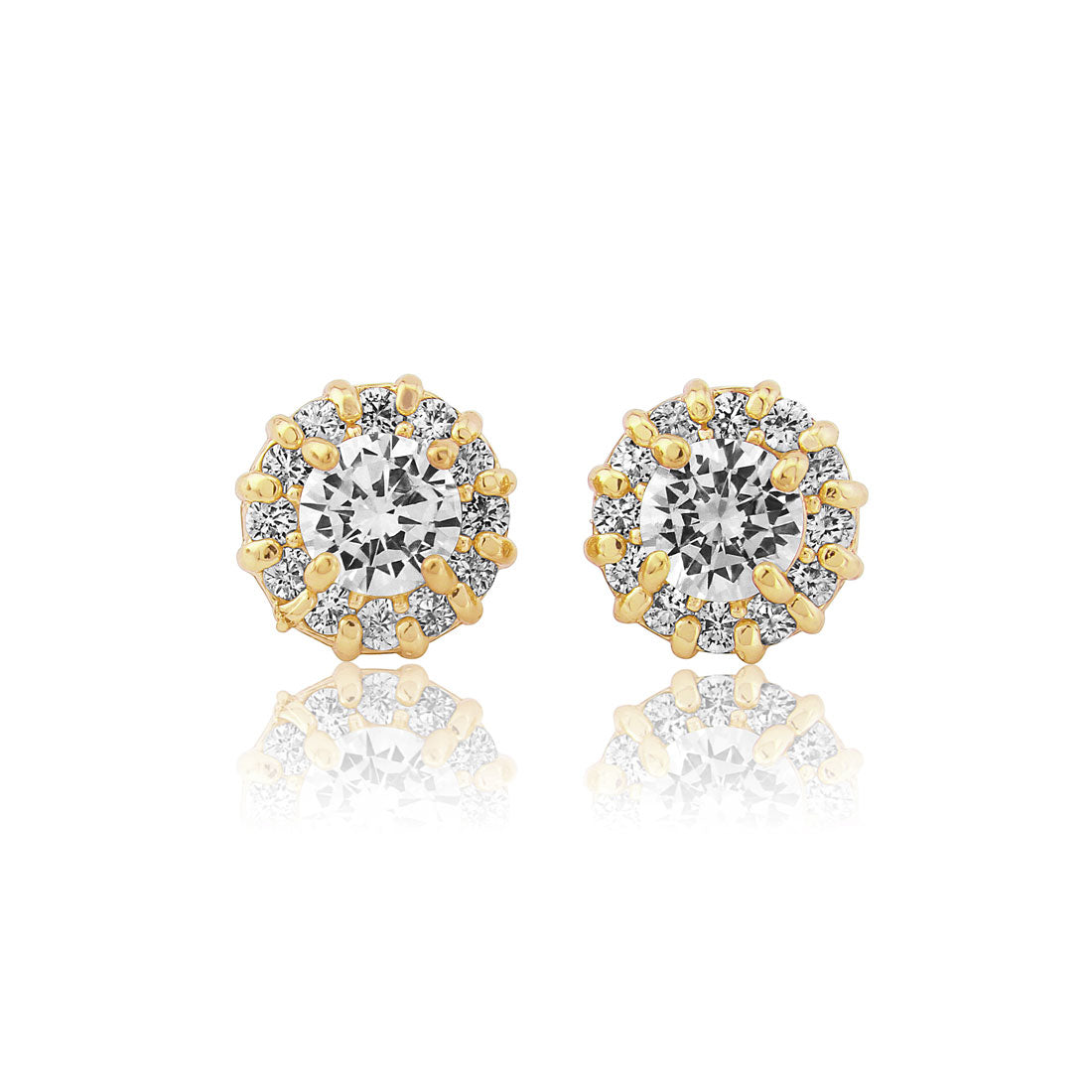 Golden Starlet Cubic Zirconia Stud Earrings