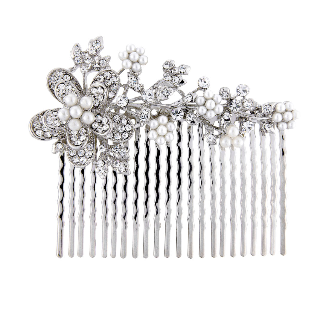Graceful Pearl Floral Wedding Hair Comb 