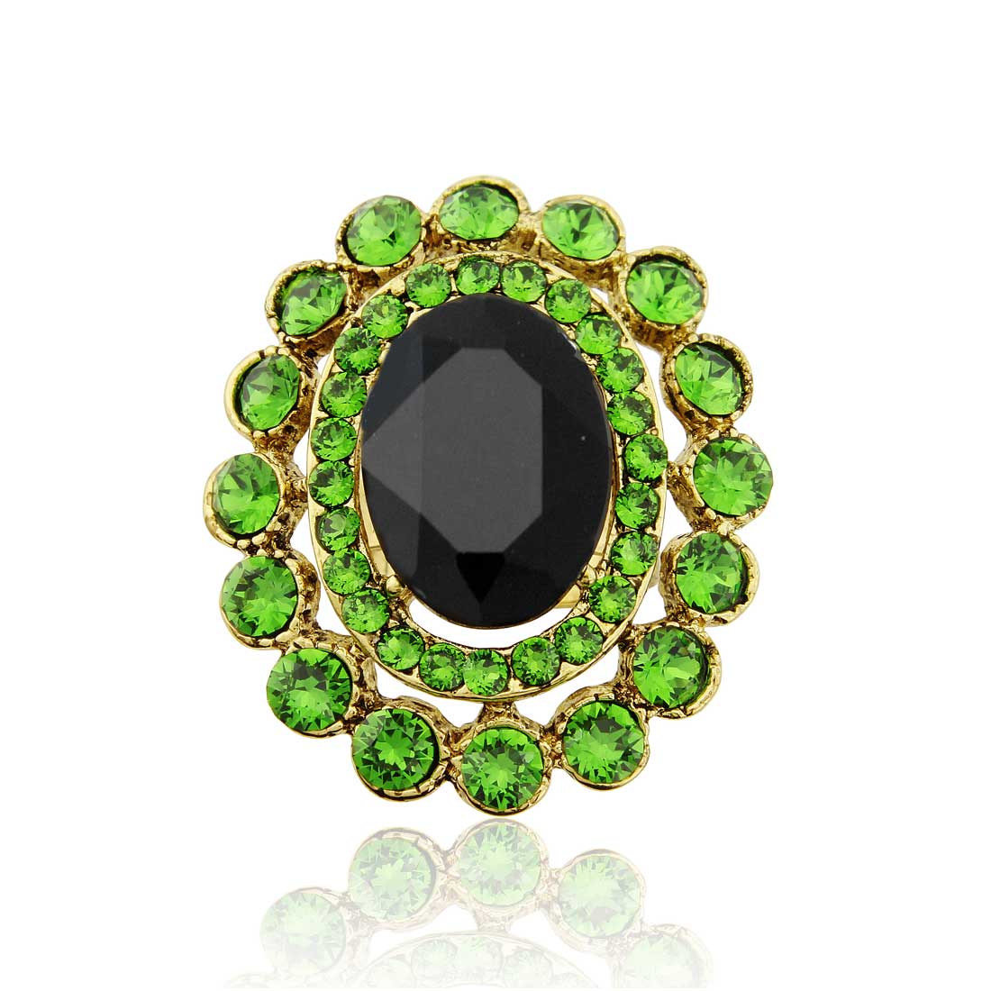 Green Goddess Emerald Crystal Statement Cocktail Ring