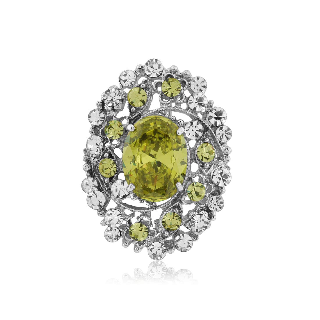 Heiress of Elegance Yellow Crystal Brooch