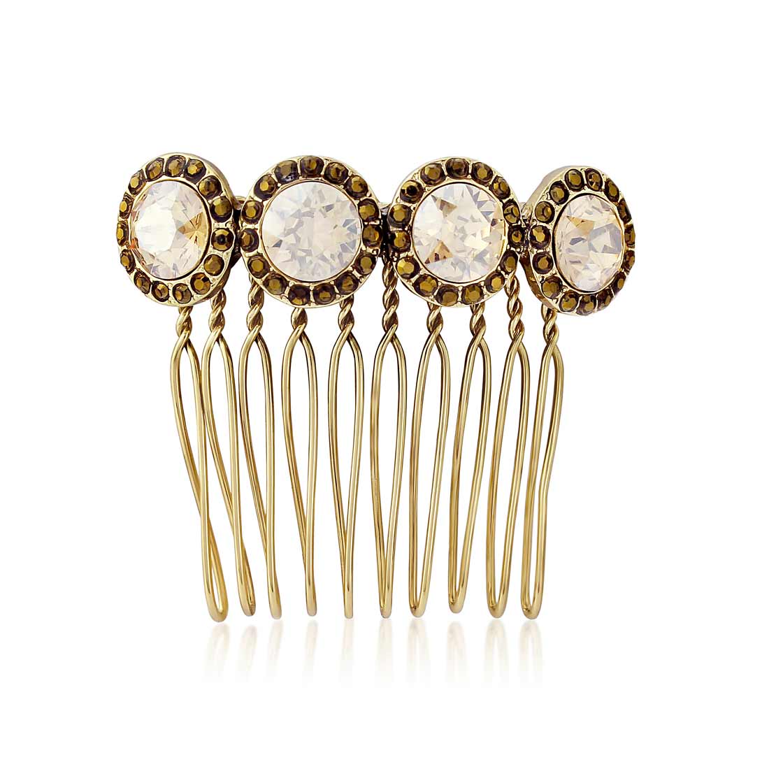Luxe Treasure Gold & Bronze Crystal Hair Comb