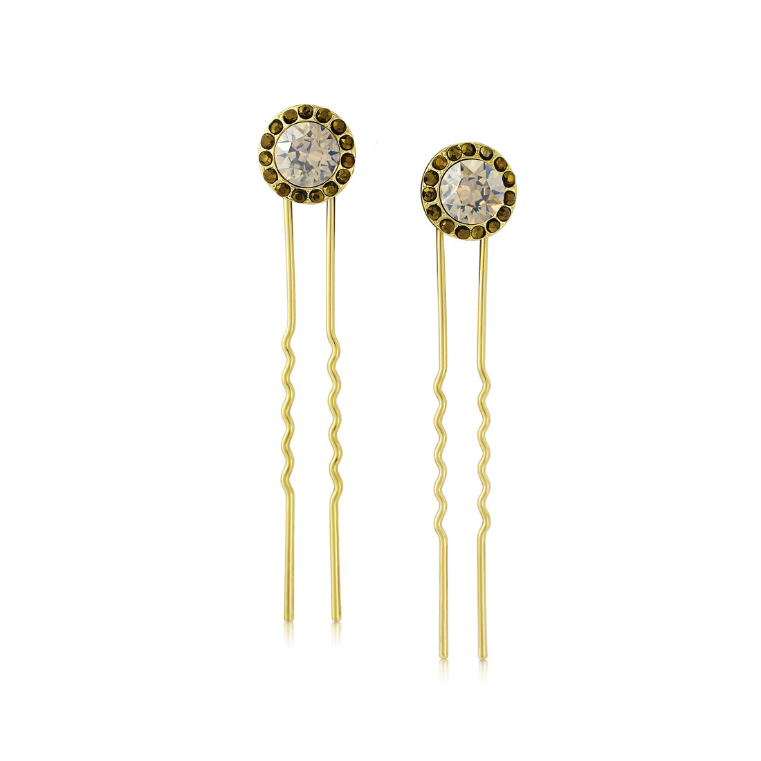 Luxe Treasure Gold & Bronze Crystal Hair Pins