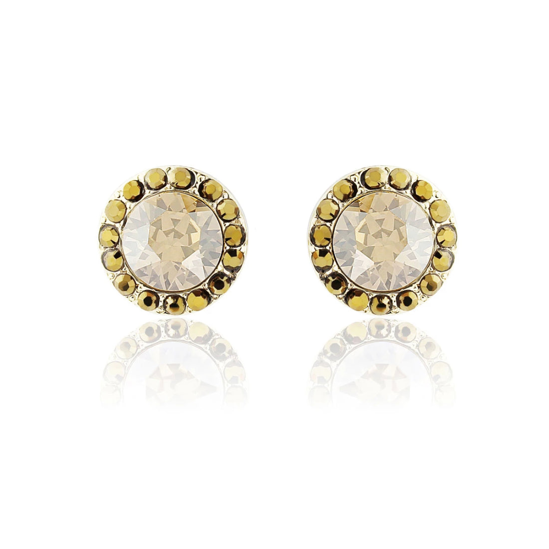 Luxe Treasure Gold Crystal Stud Earrings
