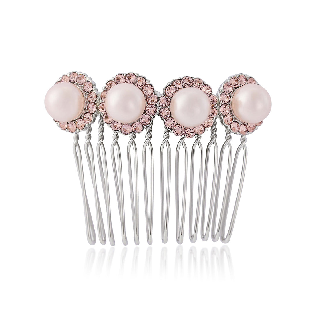 Misty Rose Pink Pearl Hair Comb