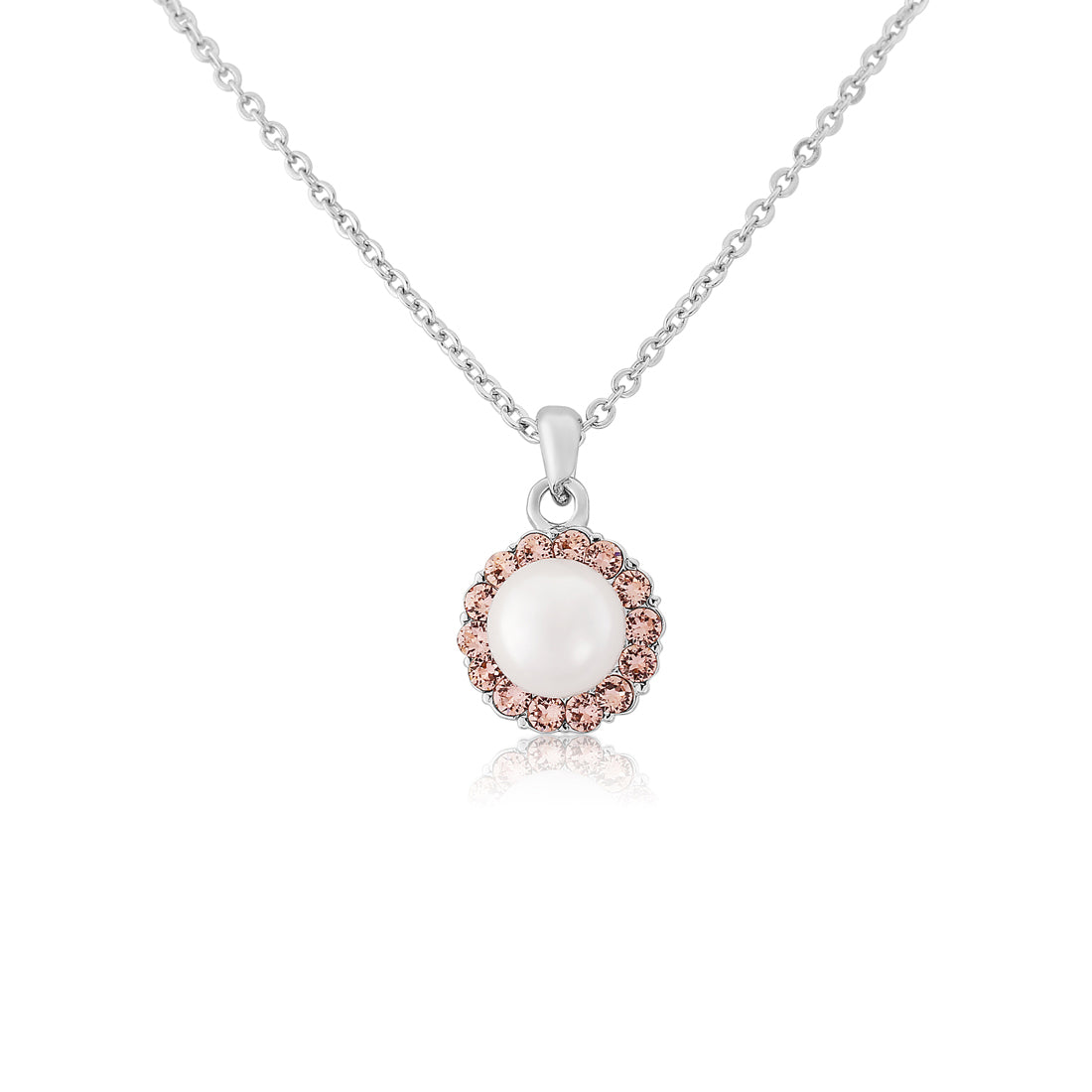 Misty Rose Pink Pearl Bridesmaid Pendant Necklace