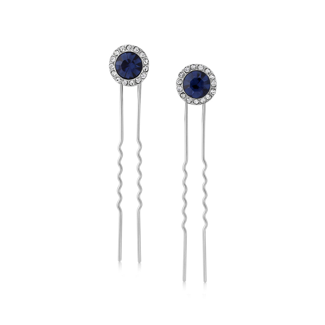 Moonlight Shimmer Navy Blue Crystal Hair Pins