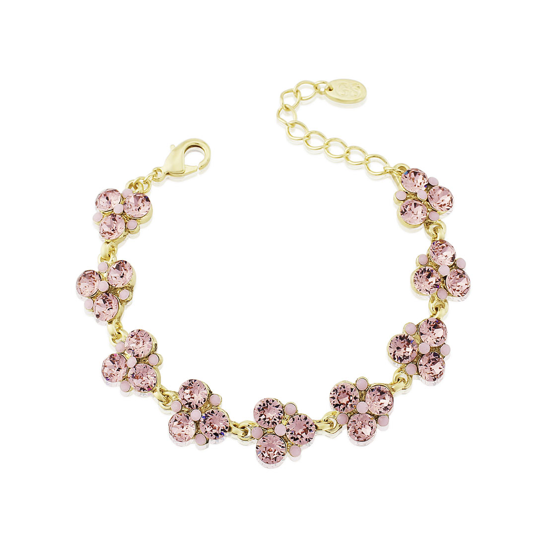 Paradise Pink Crystal & Gold Bracelet