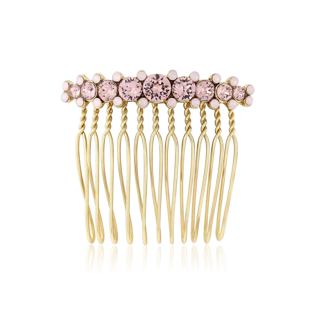 Paradise Pink Gold Wedding Hair Comb