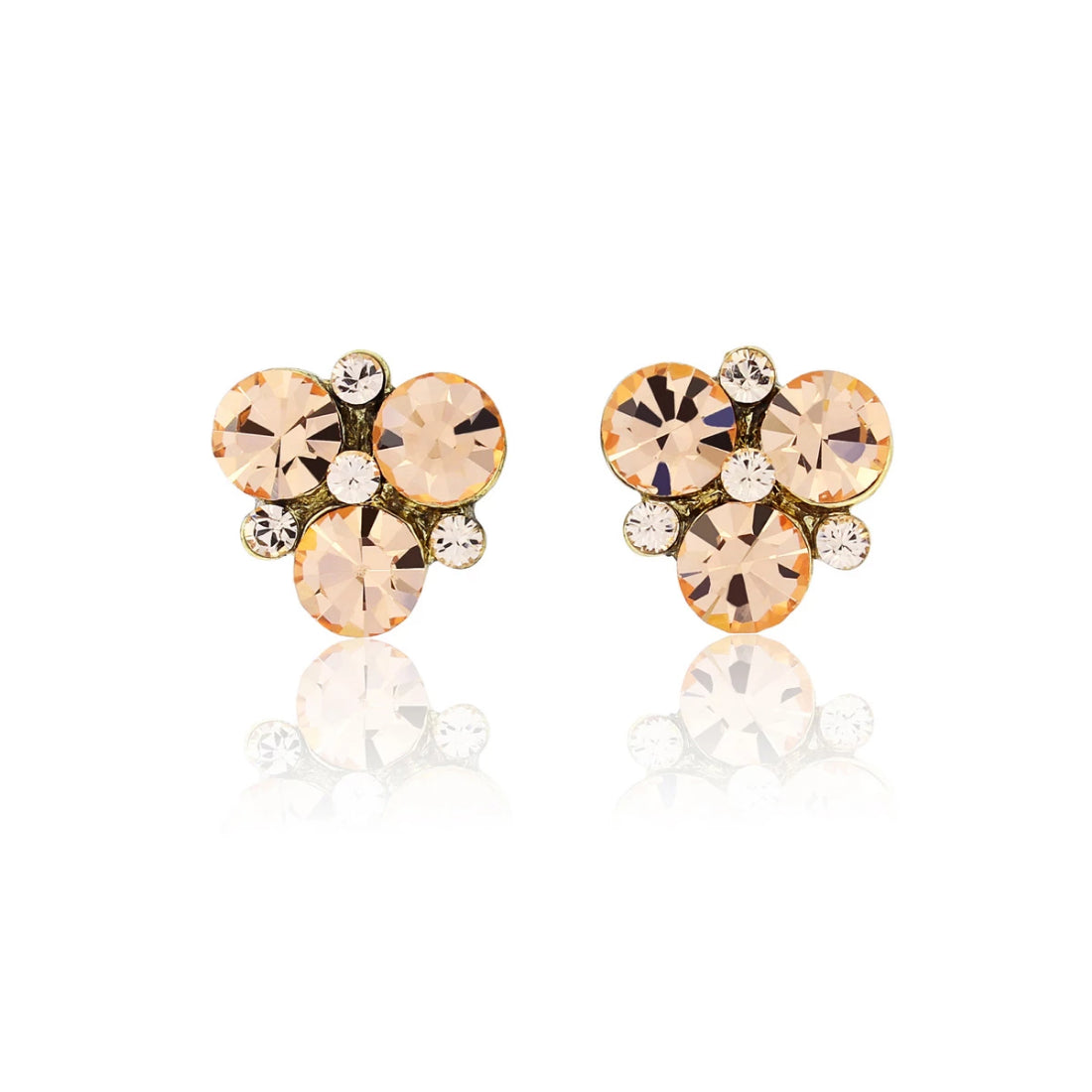 Peach Passion Gold Stud Earrings