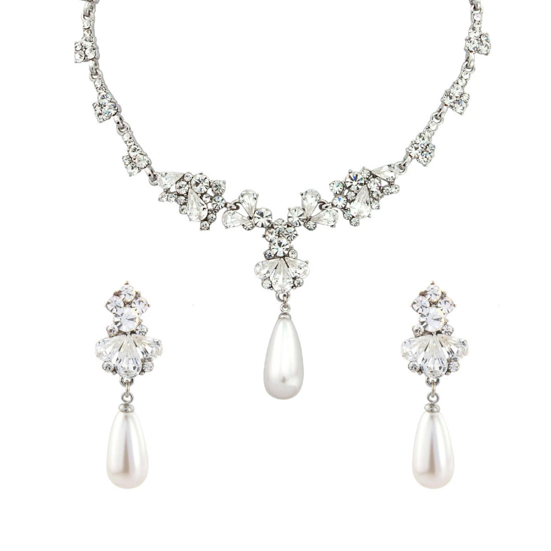 Pearl Heiress Statement Clip On Earring Jewellery Set