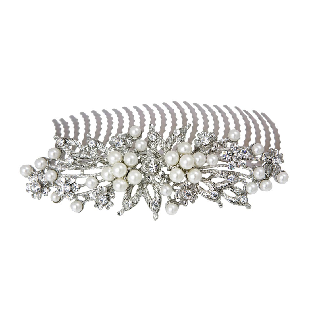 Pearls of Extravagance Leaf Crystal Bridal Hair Comb