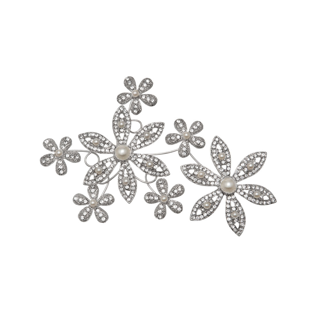 Pearls of Grace Large Crystal Flower Flexible Bridal Headpiece