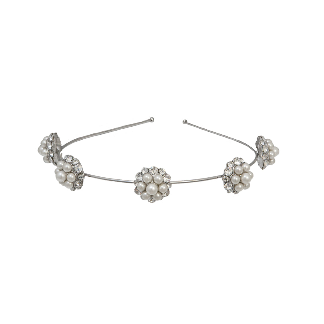 Pearls of Grace Simple Cluster Wedding Headband