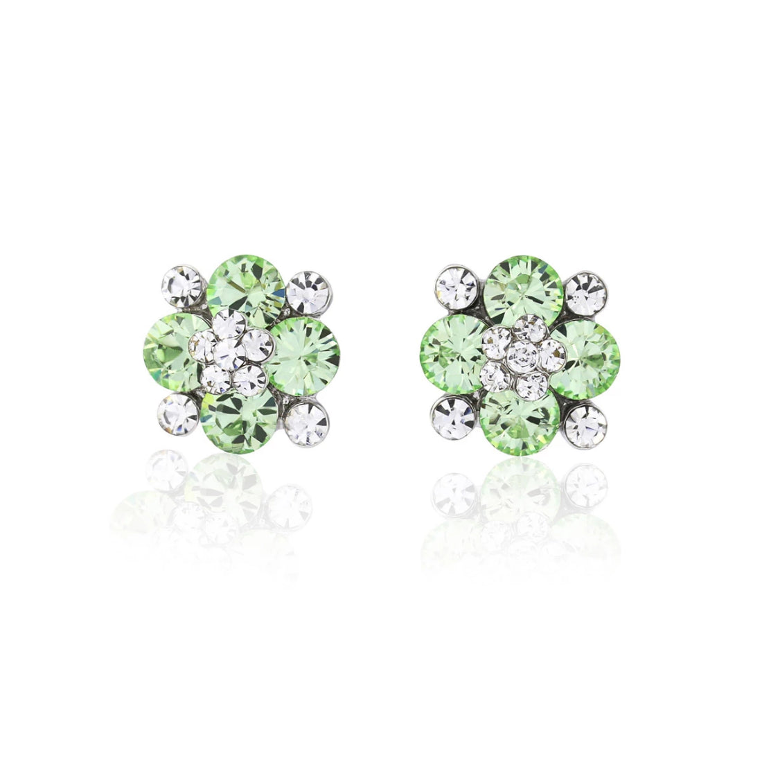 Peppermint Dream Green Crystal Stud Earrings
