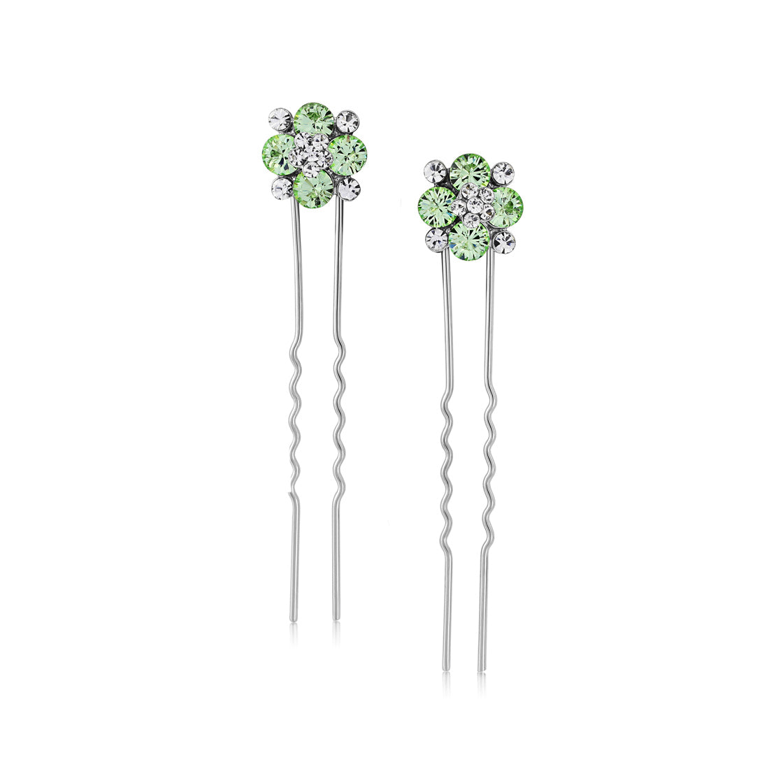 Peppermint Dream Green Crystal Hair Pins