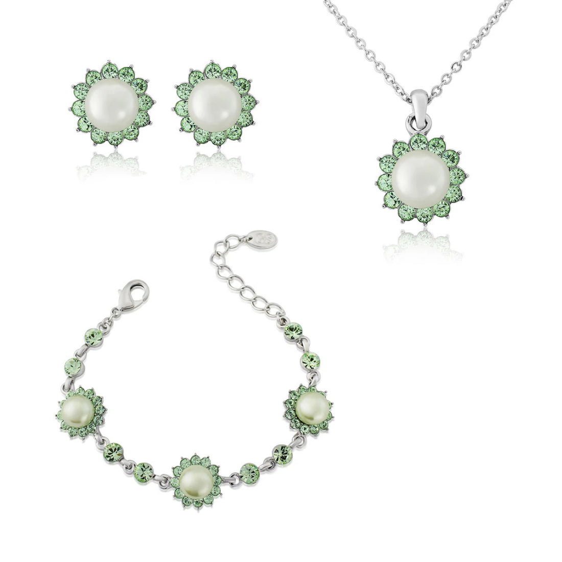 Perfect Pistachio Green Pearl Jewellery Set