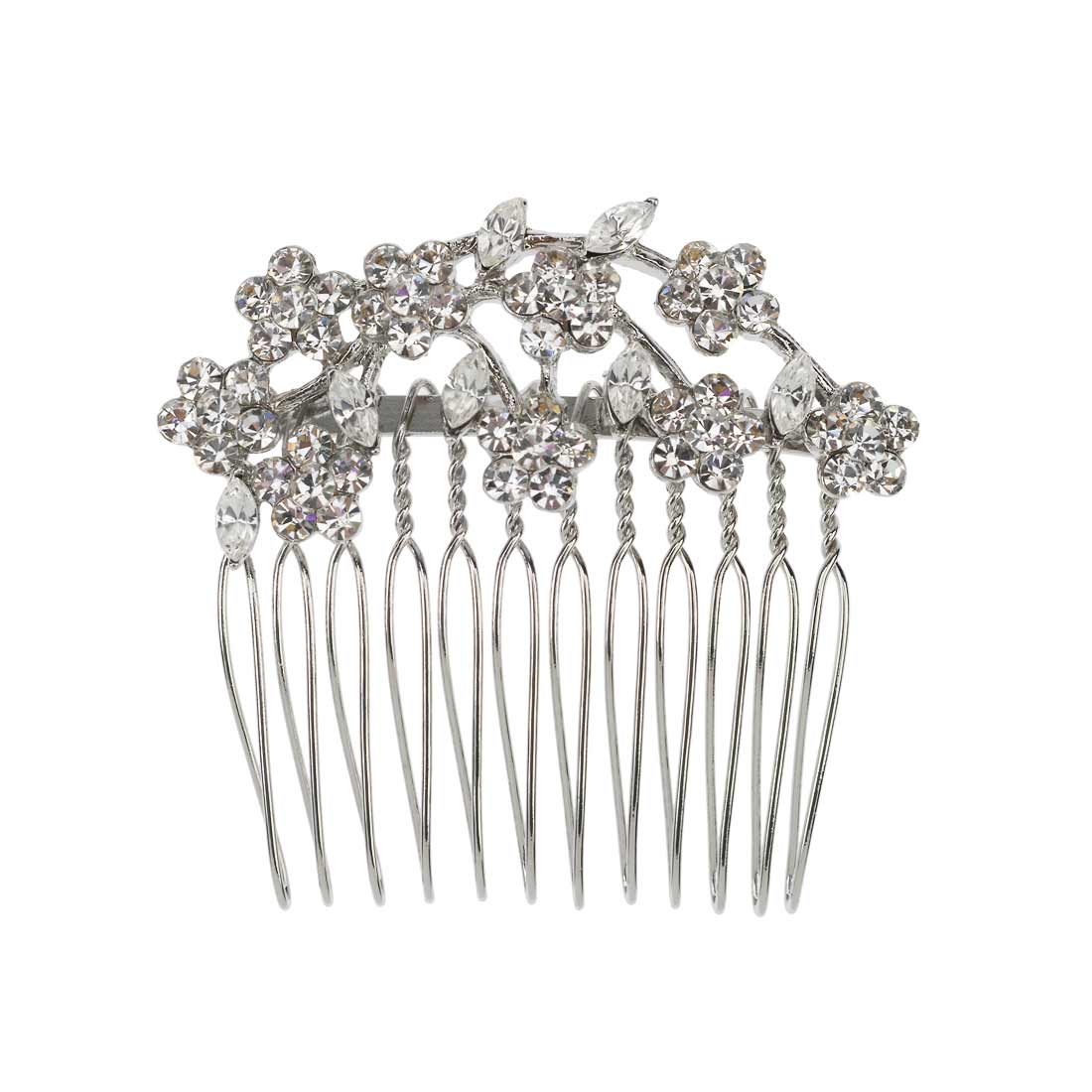 Petite Garland Small Silver Crystal Hair Comb for Brides & Bridesmaids
