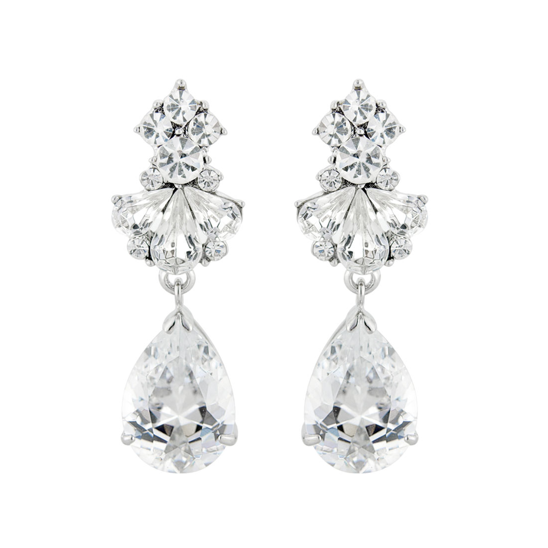 Precious Heiress Cubic Zirconia Tear Drop Wedding Earrings