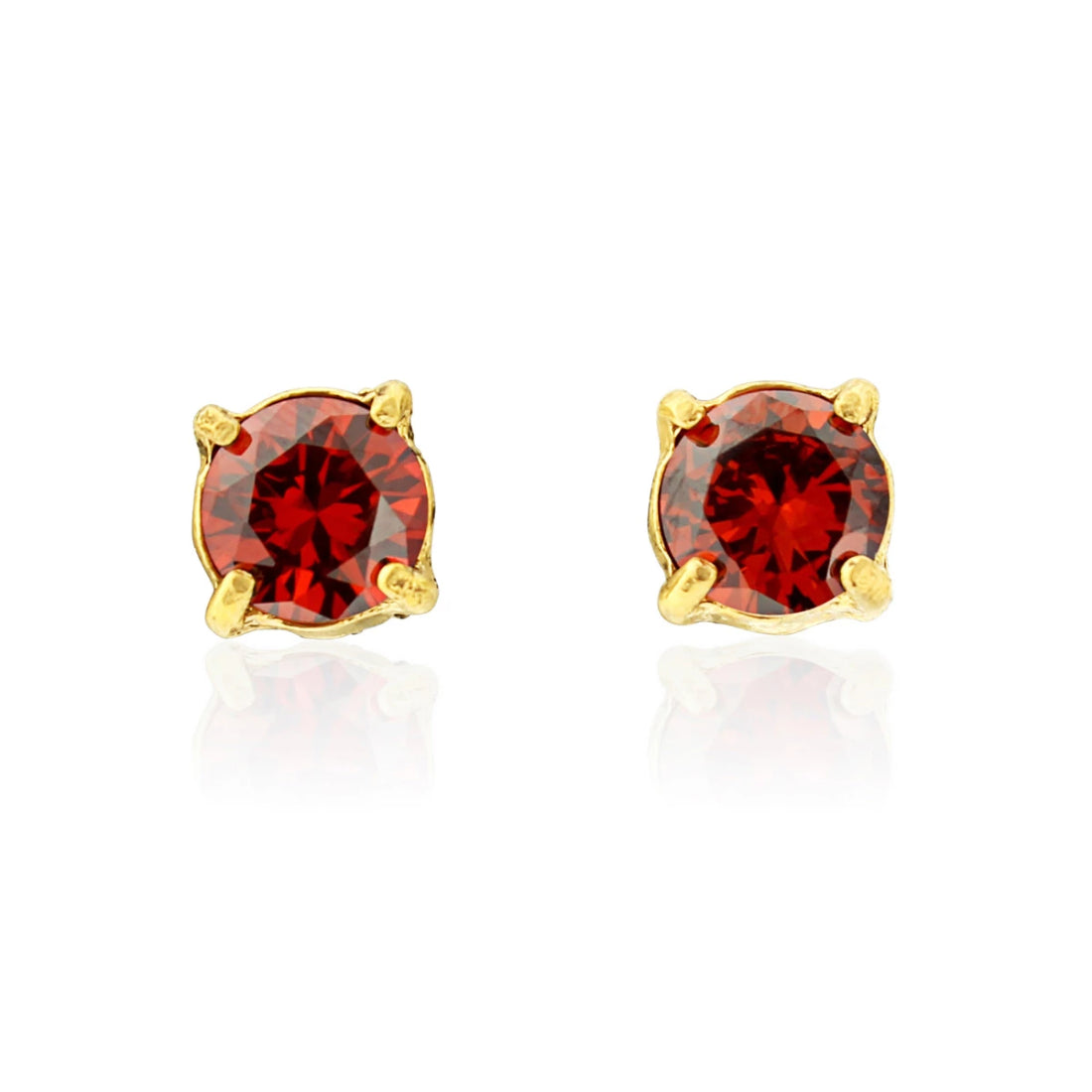 Radiant Ruby gold red crystal stud fashion earrings