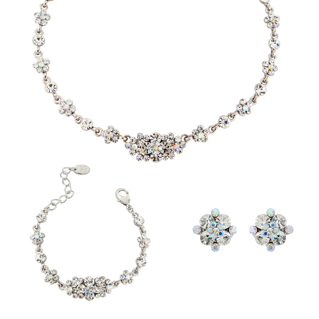 Radiant Starlet AB Crystal wedding jewellery set