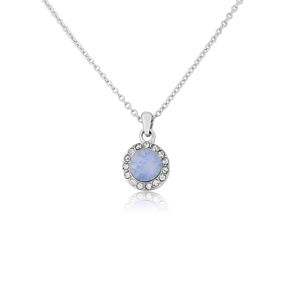 Shimmering Sky pale blue crystal wedding necklace pendant