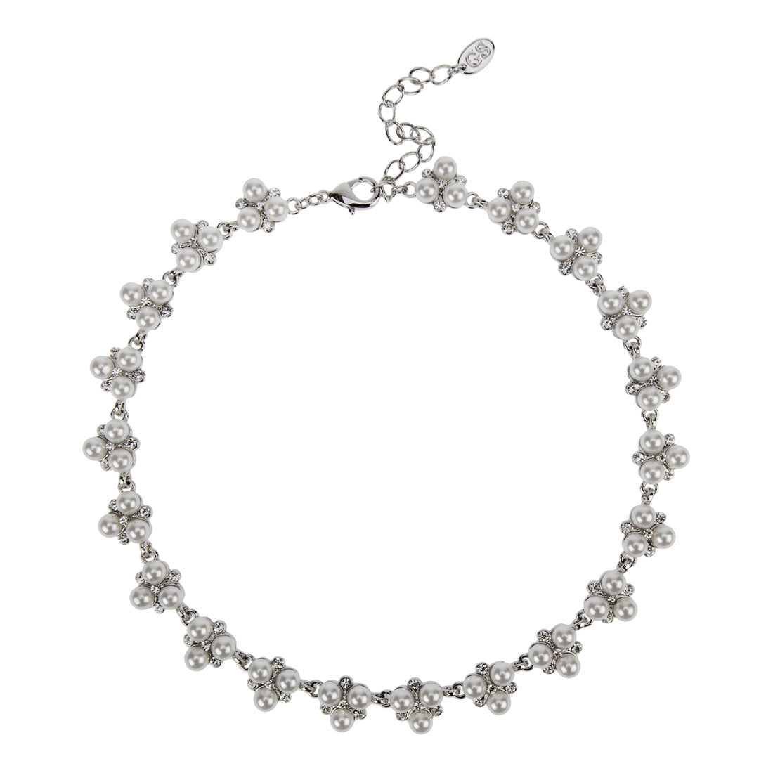 Simply Pearl Cluster Collar Bridal Necklace