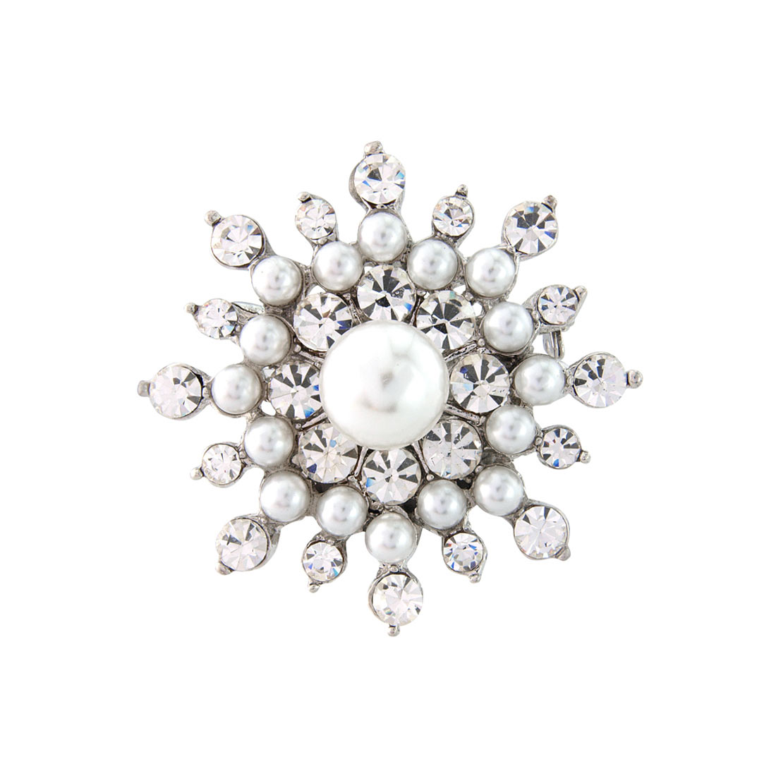 Snowflake of Beauty Pearl & Crystal Brooch for Christmas & Winter Weddings