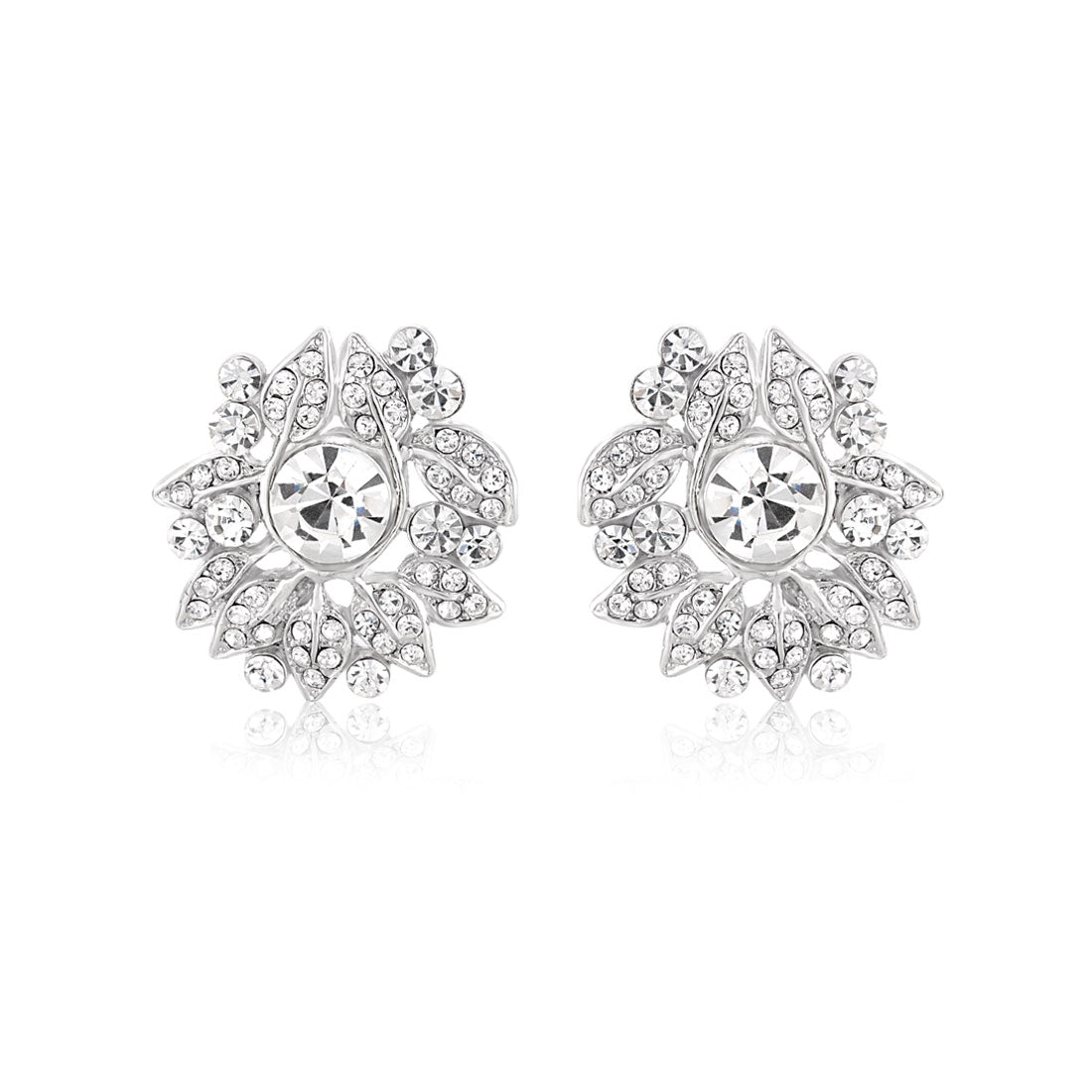 Sparkling Starlet Vintage Crystal Cluster Pierced Earrings