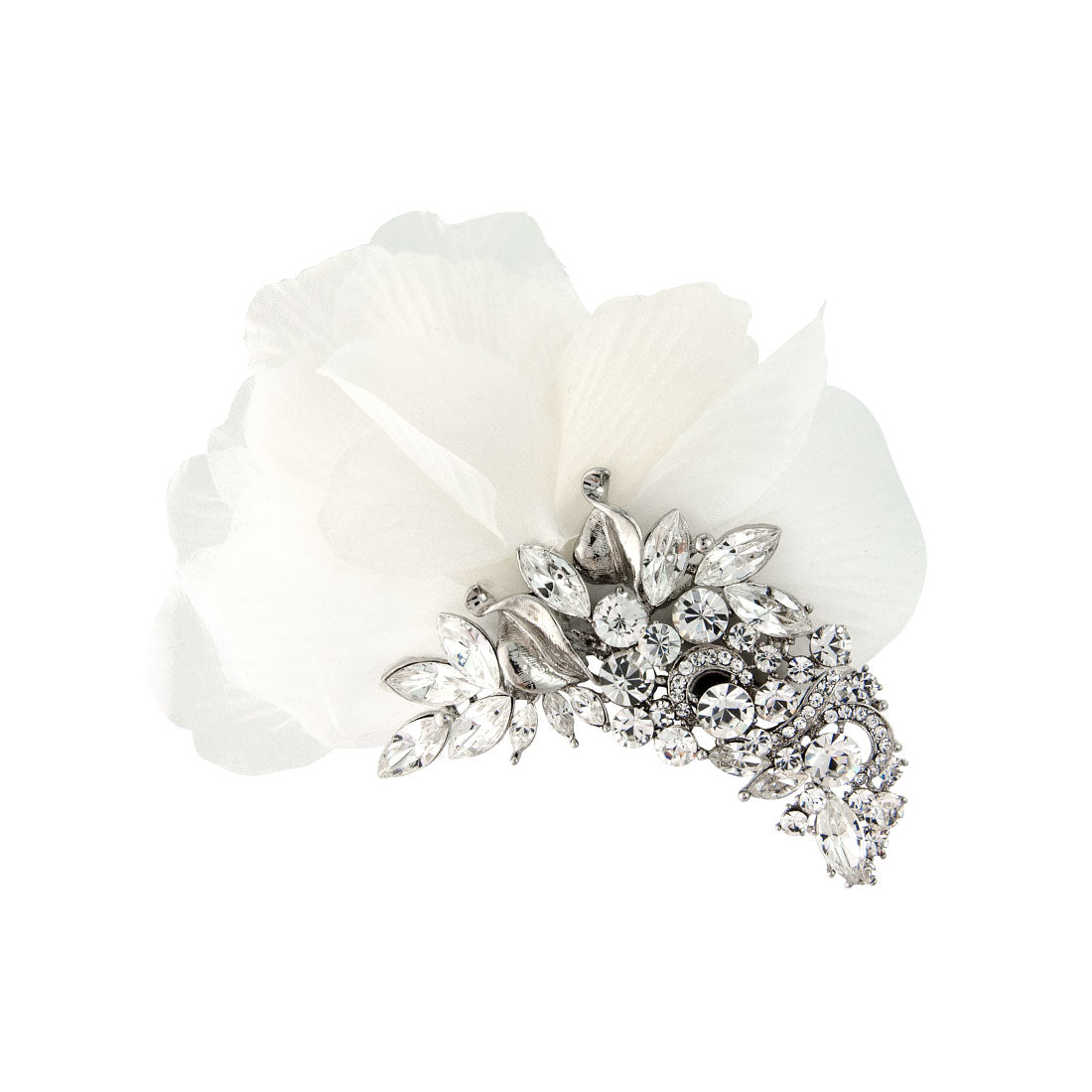 Starlet of Romance Crystal & Organza Bridal Hair Flower