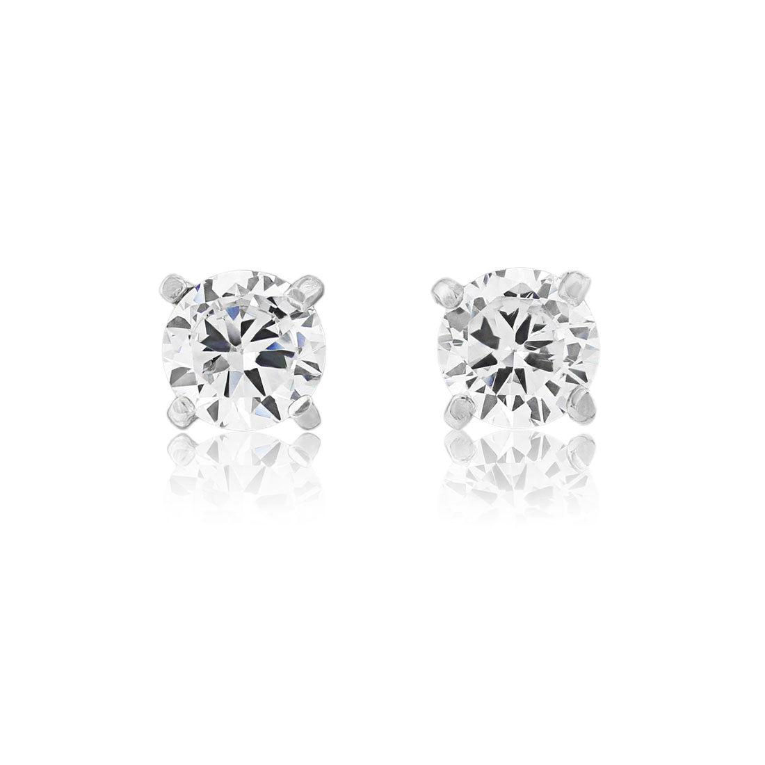 Starlet's Treasure Cubic Zirconia Silver Stud Earrings