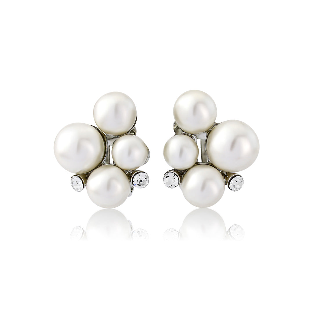 Statement of Pearl Cluster Clip On Earrings