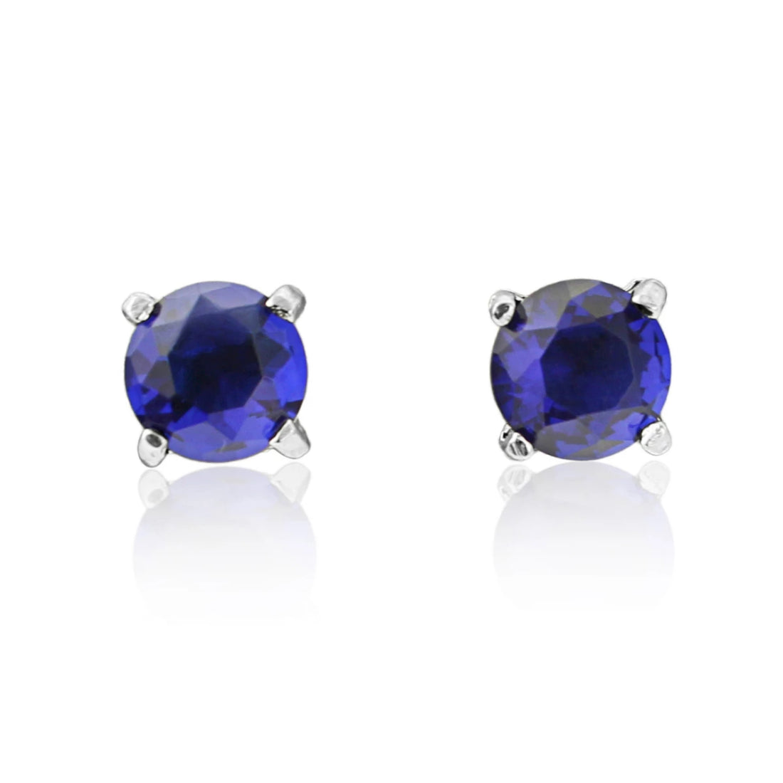 Striking Sapphire Blue Crystal Stud Earrings