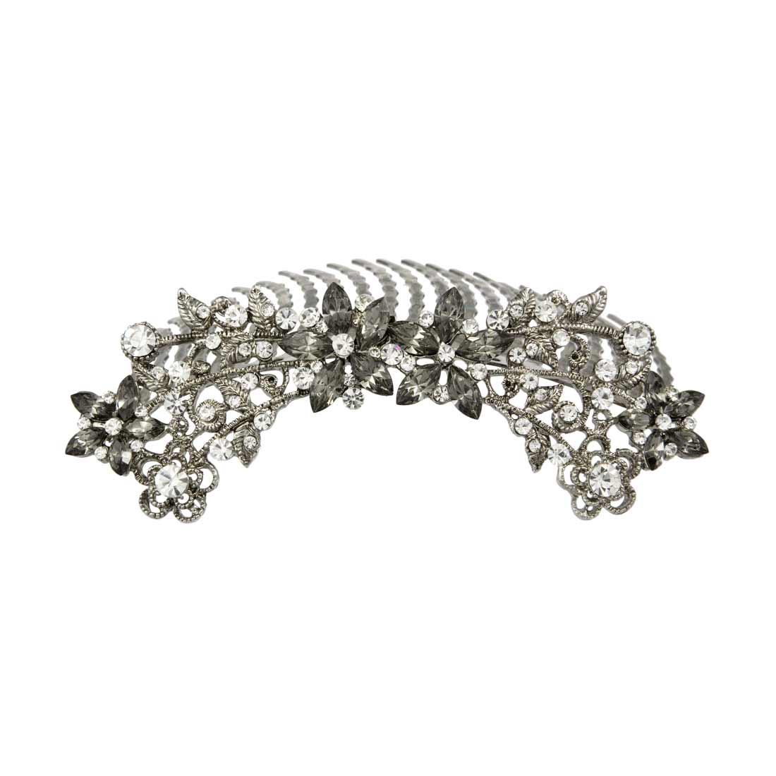 Vintage Romance Grey Crystal Hair Comb Glitzy Secrets