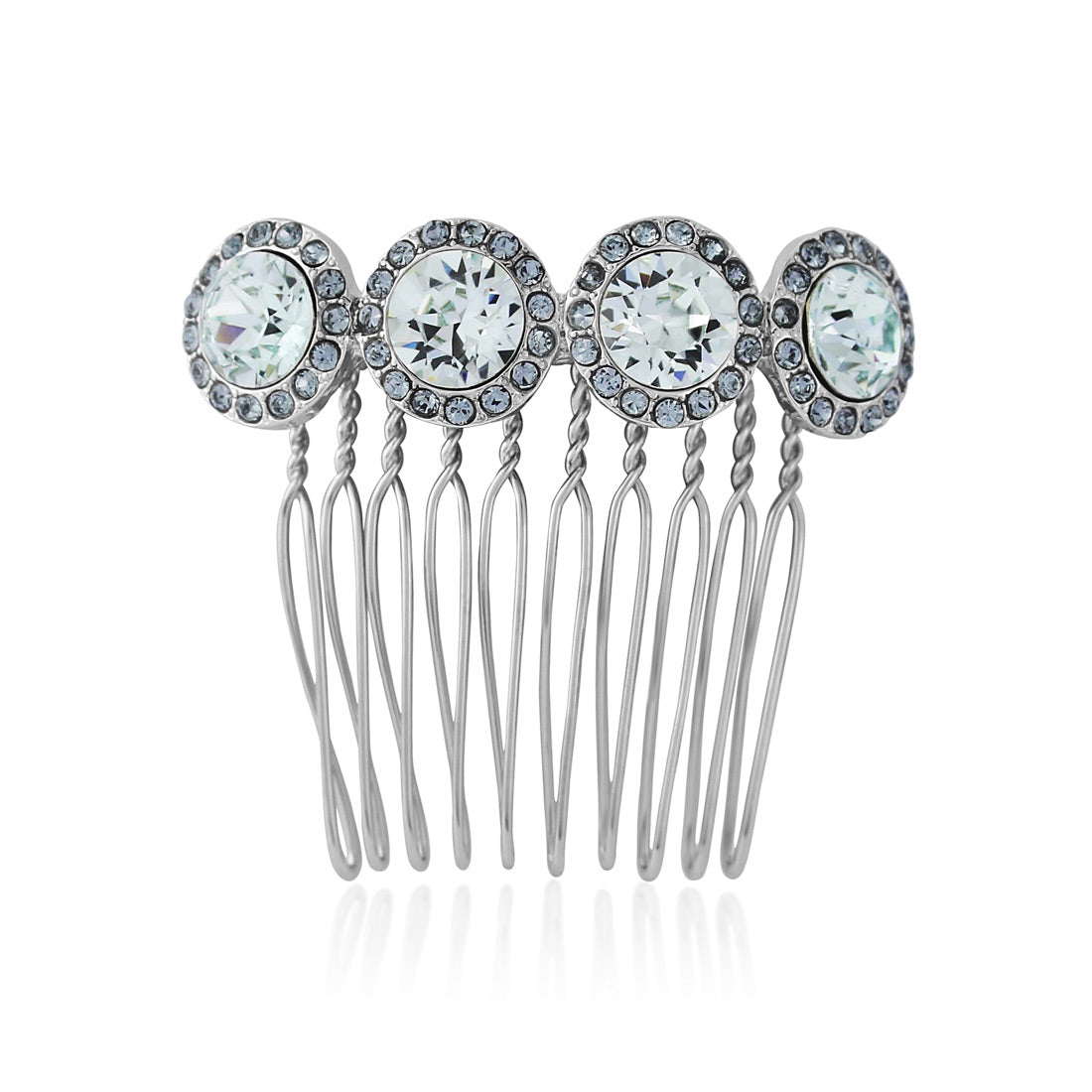 Waterfall of Love Pale Blue Crystal Bridal Hair Comb